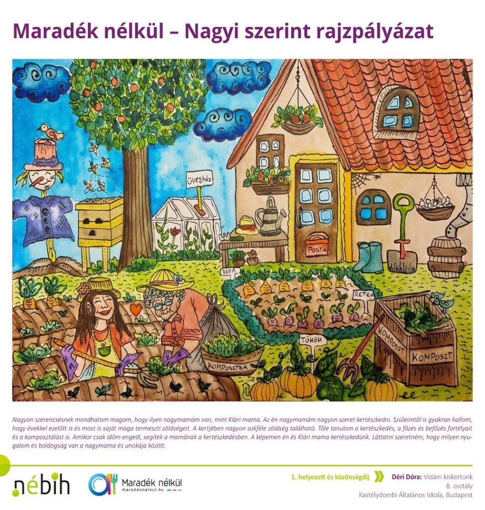 Tanulságos rajzok a Nébih kerítésén az étel iránti tiszteletet tanulták nagyszüleiktől a gyerekek (4)