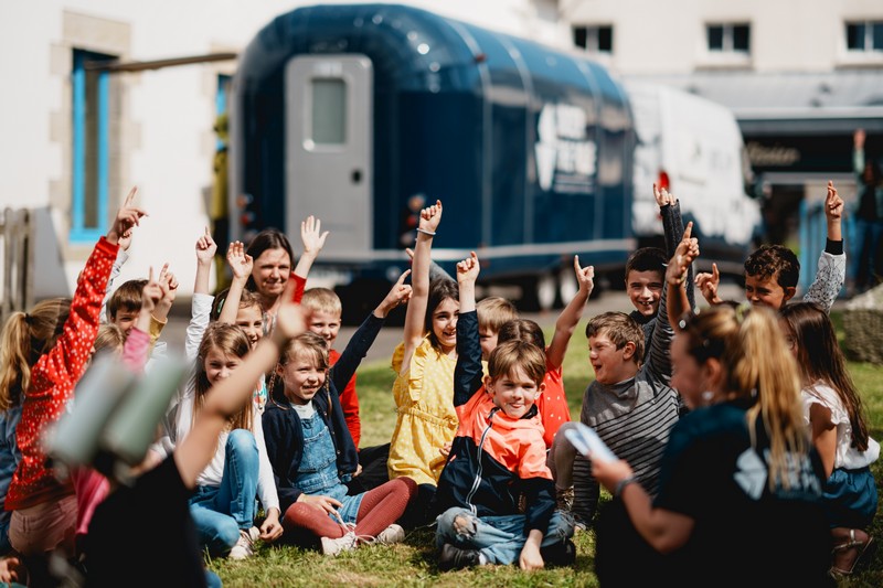 240531 Journée pédagogique avec la caravane Under The Pole à l'école primaire de Combrit. Crédit : Maxime Horlaville / Under The Pole