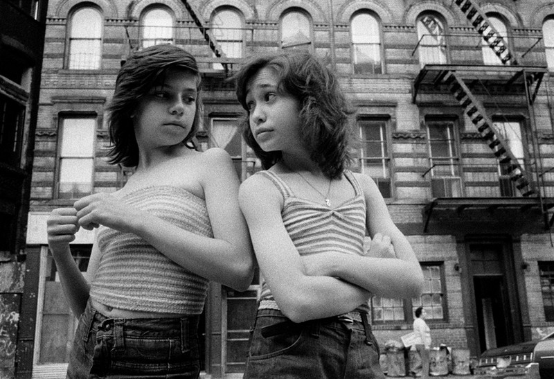 USA. New York City. 1976. Little Italy. Dee and Lisa on Mott Street.